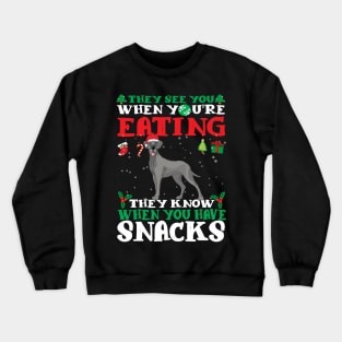 Christmas Dog Eating Snacks Crewneck Sweatshirt